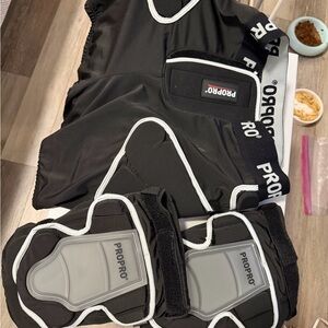 PROPRO Black Protective Gear Set with White Trim size M